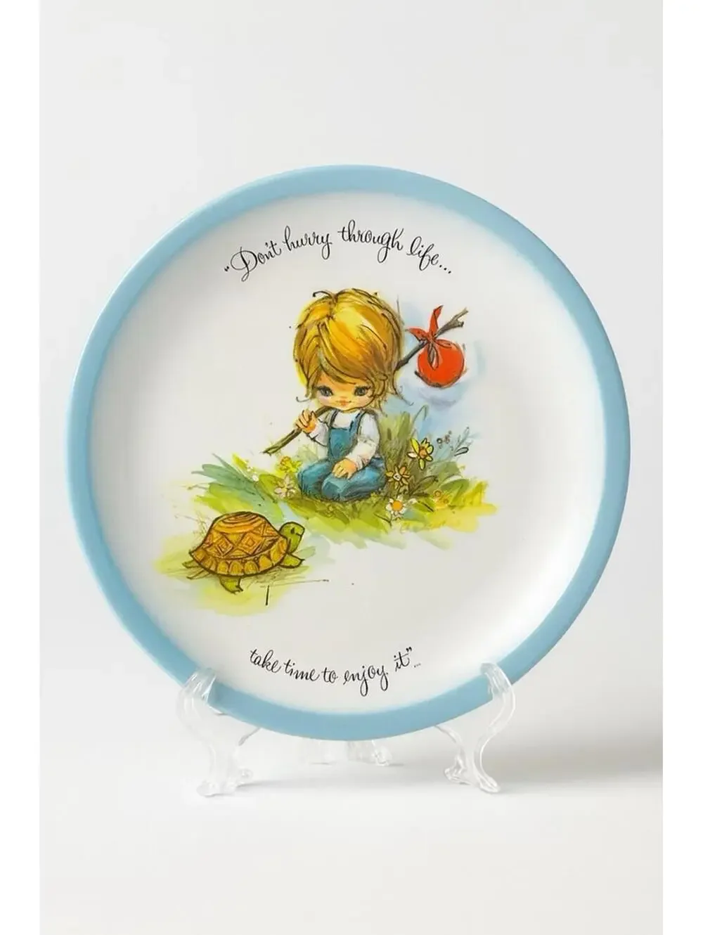 Vintage Gigi Custom Edition Decorative Plate - 'Don't Hurry Through Life' Quote